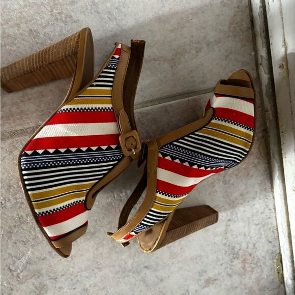 Hermes handbag design heels multicolor sandals SEMELLE CUIR Ankle Strap Shoes - Picture 2 of 8